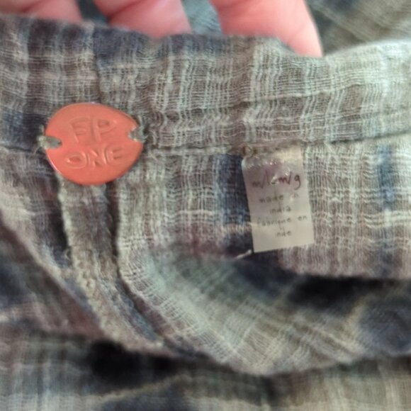 Free People FP One Sasha Tie Dye green Kimono M / L Boho Ruffle Hem Open Front - Picture 9 of 13